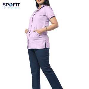 ชุดยูนิฟอร์มพยาบาลสำหรับผู้หญิง ขายส่ง OEM ชุดสครับโรงพยาบาล ผ้าถัก ระบายอากาศได้ดี สวมใส่สบาย รับสั่งทำสีและโลโก้ - Product Image 6