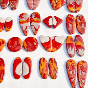 หินอัญมณีคู่ขัด norina Jasper คู่อัญมณีเกรดเยี่ยมขายส่งสำหรับการทำเครื่องประดับ - Product Image 1