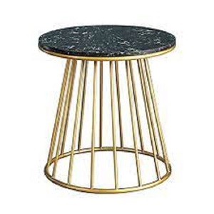 MEUBLE DE SALON EN MARBRE NOUVEAU DESIGN PLATEAU EN VERRE POLI DORÉ FABRICANT DE TABLE BASSE LATÉRALE RONDE - Product Image 2