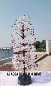 Wholesale High Grade <b>Crystal</b> Tree Semi-Precious Stone Craft with Clear Quartz Amethyst <b>Chips</b> and Black Obsidian Polished Base - Product Image 6