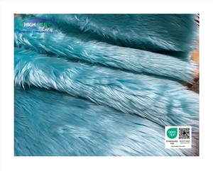 Fourrure synthétique en polyester/acrylique à poils longs, tricotée, de haute qualité, couleur turquoise, pour tapis, jouets, vêtements, tissus d'ameublement et textiles de maison - Product Image 1