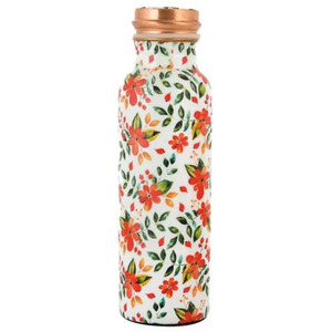 Nouvelle bouteille en cuivre pur en émail imprimé à la main de qualité supérieure bouteille d'impression Meena en cuivre pur élégant en étanche sans couture - Product Image 3