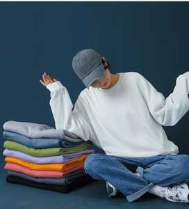 Sweat-shirt à capuche oversize en molleton tricoté 100 % coton pour femme, col rond, coupe longue et ample, 370g, uni, brodé - Product Image 1