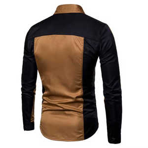 Camisa de vestir sólida de Otoño de franela para hombre con botones estampados de manga larga de secado rápido transpirable - Product Image 2