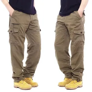 Calças para homens em Cargo Calças Cargo de bolso múltiplo, joggers e calças esportivas masculinas casuais e tênis hip-hop
