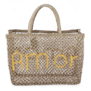 Bolso de mano de ganchillo de yute ecológico de estilo bohemio 2025, diseño abierto de caramelo de tendencia del fabricante indio para viajar a la playa - Product Image 2