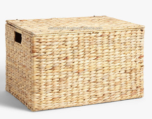 Haute qualité 100% naturel jonc de mer tissé panier jacinthe d'eau panier de rangement rectangulaire meilleur prix Vietnam ménage stockage - Product Image 6