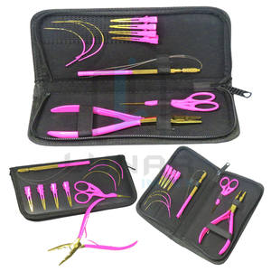 Kit de herramientas de extensión de cabello de Venta caliente rosa con plasma dorado en color con etiquetado de marca personalizado gratuito en herramientas y en kits - Product Image 6