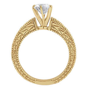 Anillo de Compromiso de Oro Amarillo de 14k con Diamante de Estilo Vintage, Anillo con Diamante de 0.70ct - Product Image 5