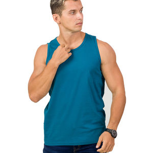 Débardeur de fitness d'été sur mesure pour hommes sans manches conception OEM avec maillots de corps à col en O à vendre - Product Image 1