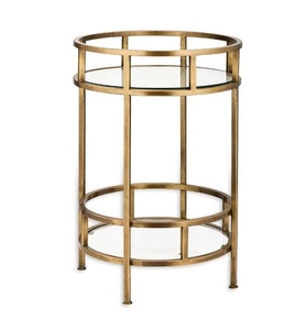 Luxury Design Iron and Glass Drink Table Modern Metal <b>Stool</b> High Quality Commercial Buyers Hot Selling Best Handicraft Export - Product Image 1
