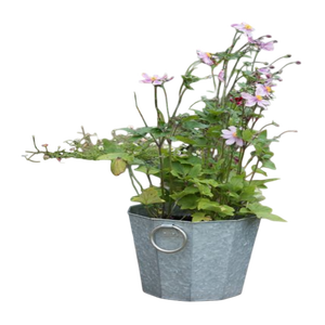 Vase à fleurs antique galvanisé, design moderne fait à la main, pot en métal ondulé, vase en étain unique, décor pour jardin vintage - Product Image 1