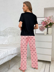 Nouvelle Arrivée - Ensemble Pyjama Femme Taille Haute Uni Grande Taille Séchage Rapide Deux Pièces Sexy et Élégant pour Automne Printemps - Product Image 2
