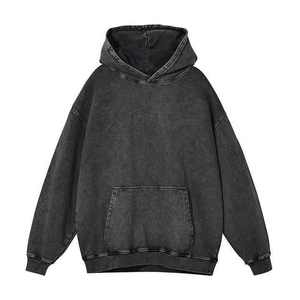 Nouvelle Arrivée Sweat à Capuche Personnalisable pour Homme 100% Coton Polaire Délavé Effet Usé avec Poche Impression Numérique Hiver - Product Image 5