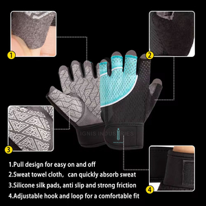 Cobertura de medio dedo Color personalizado Material de cuero Guantes de levantamiento de pesas Venta caliente Hombres 2025 Guantes de levantamiento de pesas - Product Image 3