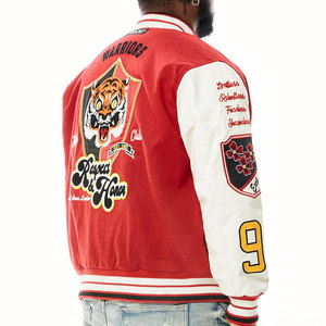 แจ็คเก็ตผู้ชายแบบสั่งทำขายส่ง ดีไซน์ล่าสุด แจ็คเก็ตวาร์ซิตี้ทรงโอเวอร์ไซส์ พร้อมดีไซน์เรียบๆ สำหรับสไตล์เสื้อผ้าล่าสุด - Product Image 4