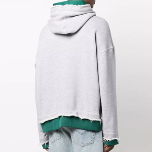 เสื้อฮู้ดผู้ชายสีทึบผ้าคอตตอนผสมลำลองฮิปฮอปสตรีทมีฮู้ดเสื้อสวมหัวแบบไม่ได้กำหนดไว้สำหรับผู้ชาย - Product Image 4