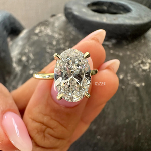 แหวนเพชรรูปวงรีหรูหราสำหรับผู้หญิงของขวัญงานหมั้นและงานแต่งงานแหวนดีไซน์เนอร์สำหรับผู้หญิง - Product Image 5
