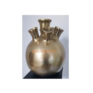 El último diseño de jarrones de flores de aluminio pulido dorado hechos a mano, el más vendido, decoración de mesa, jarrón y maceta para restaurante al mejor precio - Product Image 1