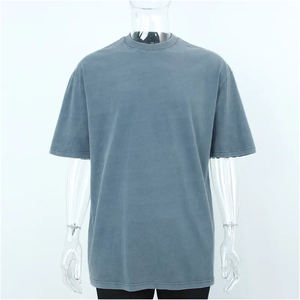 T-shirt à manches courtes en coton biologique, délavé à l'acide, oversize, t-shirt ample, t-shirts lourds, logo personnalisé, pour homme surdimensionné - Product Image 2