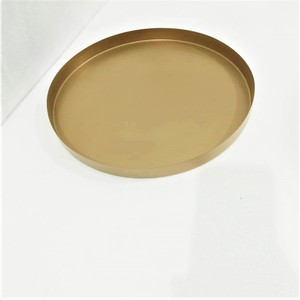 Plateau de service rond en métal de créateur d'or classique pour la salle de bains de thé de café ou l'utilisation de table de cuisine - Product Image 1