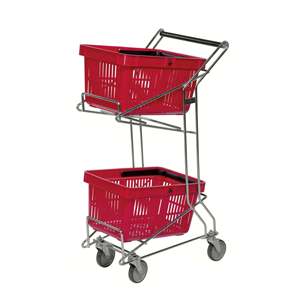 Convenient Children's Shopping <b>Basket</b> Trolley PP <b>Plastic</b> and Fabric with Metal and Steel Structure PU Handled Mesh Surface - Product Image 1