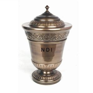 โกศบรรจุอัฐิแบบยุโรป ชุบนิกเกิล พร้อมสติกเกอร์ลายใบไม้ สำหรับบรรจุอัฐิผู้ใหญ่ ใช้สำหรับงานศพและตกแต่ง - Product Image 3