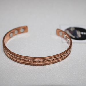 Copper Cuff <b>Bracelet</b> Rosegold Antique Design 18cm Unisex Gift Metal Crafts <b>Healing</b> - Product Image 1