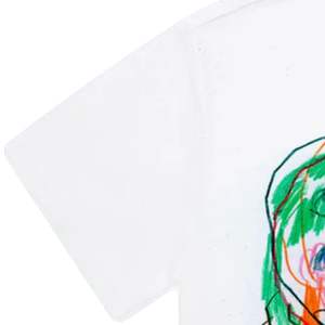 T-shirt graphique Intanglement pour hommes et femmes, motif abstrait de visage en lignes, coton blanc, tee-shirt créatif pour artiste - Product Image 5