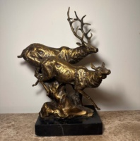 Sculptures de cerfs en bronze grandeur nature personnalisables, statues d'animaux en bronze adaptées à la décoration de jardins et de parcs en extérieur