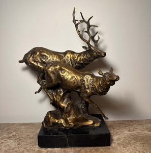 Esculturas <span class=keywords><strong>de</strong></span> Ciervos <span class=keywords><strong>de</strong></span> Bronce Personalizables a Tamaño Real, Estatuas <span class=keywords><strong>de</strong></span> <span class=keywords><strong>Animales</strong></span> <span class=keywords><strong>de</strong></span> Bronce Adecuadas para Decoración <span class=keywords><strong>de</strong></span> Jardines y Parques al Aire Libre - Product Image 2