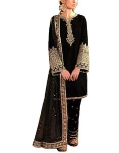 Nuevo Diseño 2026, Vestido Largo Étnico con Pedrería, Bordado y Estampado, Estilo Indio, Traje Elegante para Fiesta, Salwar Kameez - Product Image 1