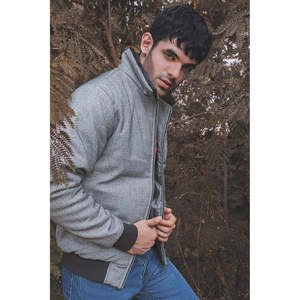 PEAKY Winter Sporty <b>Trucker</b> <b>Jacket</b> Stand Reversible Fur Collar Water Proof Zippered Coated Woolen Patchwork Pattern Street XS - Product Image 5