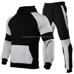 Fabricant de survêtements personnalisés Veste zippée brodée Ensemble de jogging Pantalon de survêtement en nylon à blocs de couleurs Survêtements d'hiver coupe-vent - Product Image 6