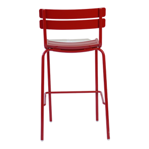 Chaise de bar extérieure en métal rouge, style rustique minimaliste, pour restaurant et salle à manger - Product Image 3