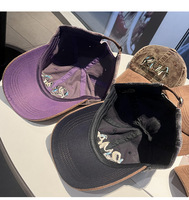 Casquette de baseball en velours côtelé bicolore avec visière en daim, broderie 3D, chapeau incurvé réglable pour hommes et femmes, lot en gros