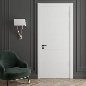 Panel doble de madera maciza y MDF para sala de estar interior, puerta invisible vertical victoriana impermeable con pantalla de fibra de vidrio - Product Image 4