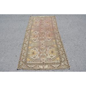 พรมตุรกีโบราณขนาดใหญ่3.1 x 6.5ft สี่เหลี่ยมผืนผ้าผ้าขนสัตว์ลาเท็กซ์สำหรับตกแต่งห้องโถงพรมปูพื้นเย็บปะติดปะต่อกันสีน้ำตาลเบจ - Product Image 1