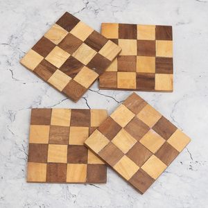Sous-verre à thé ensemble de 18 tasses en bois sous-verre à thé table à manger | Décor pour table à manger - Product Image 2