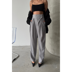 กางเกงขายาวสีเทาสำหรับผู้หญิงแบรนด์ดีไซเนอร์ - Product Image 6