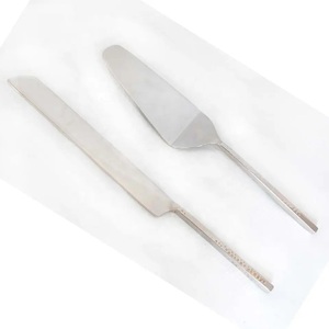 Ensemble de 2 couverts en or en acier inoxydable Offre Spéciale, avec poignée martelée, couverts Vintage pour hôtel - Product Image 3