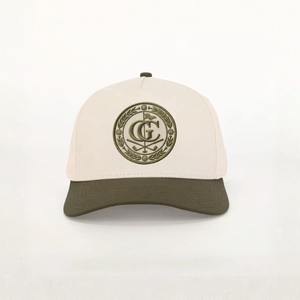 [Top Supplier] Two Tone Performance Golf <b>Hat</b> 5 Panel Structured Curved Bill Cap Custom 2D 3D Embroidery Logo Sport Headwear Bulk - Product Image 1