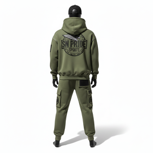 Ropa Deportiva Personalizada, Felpa Técnica, Unisex, Estilo Hip Hop, Pantalones Deportivos con Capucha, Invierno, Algodón, Casual, Transpirable, Parches de PVC - Product Image 2