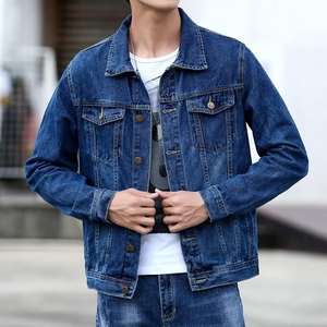 Men's Custom Design Private Label Streetwear Blank Cotton <b>Denim</b> <b>Jacket</b> Plain Blue Color Button Up High Quality <b>Jackets</b> for Men - Product Image 3