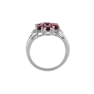 Handmade Women's Natural Garnet White Topaz <b>Ring</b> <b>925</b> Sterling <b>Silver</b> Platinum Oval Cut Diamond Everyday Wear Jewelry Shah Gems - Product Image 2