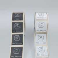 Étiquettes autocollantes cosmétiques personnalisées de luxe, noires et blanches, avec dorure à chaud colorée et gaufrage or