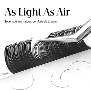 Mat Gri Siyah Tekli Klasik El Yapımı Düz Elips Kirpik Ekstensiyonu 0.12/0.15/0.2mm Kalınlık Süper Yumuşak Hava Kaşmir - Product Image 5