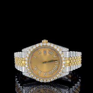 Reloj Deportivo de Acero Inoxidable de 41 mm para Hombre, Calidad VVS, Cristal, Chapado en Oro Amarillo, Movimiento de Cuarzo ETA, Analógico, Resistente al Agua 3 BAR, Moda - Product Image 1