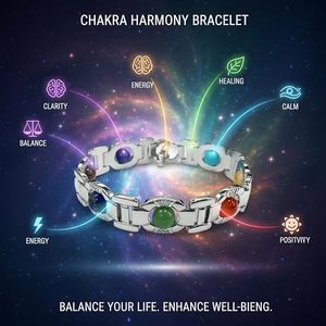 NOVAMART Fine German Silver 7 Chakra <b>Healing</b> Crystal Energy <b>Bracelet</b> for Men & Women-Adjustable Spiritual Jewelry-Perfect Gift W - Product Image 4