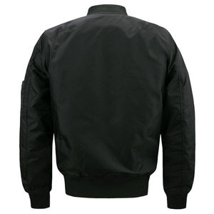 2025 élégant à la mode fermeture éclair Bomber veste pour hommes haute qualité Polyester tissu solide noir couleur vêtements de plein air Bomber veste - Product Image 2